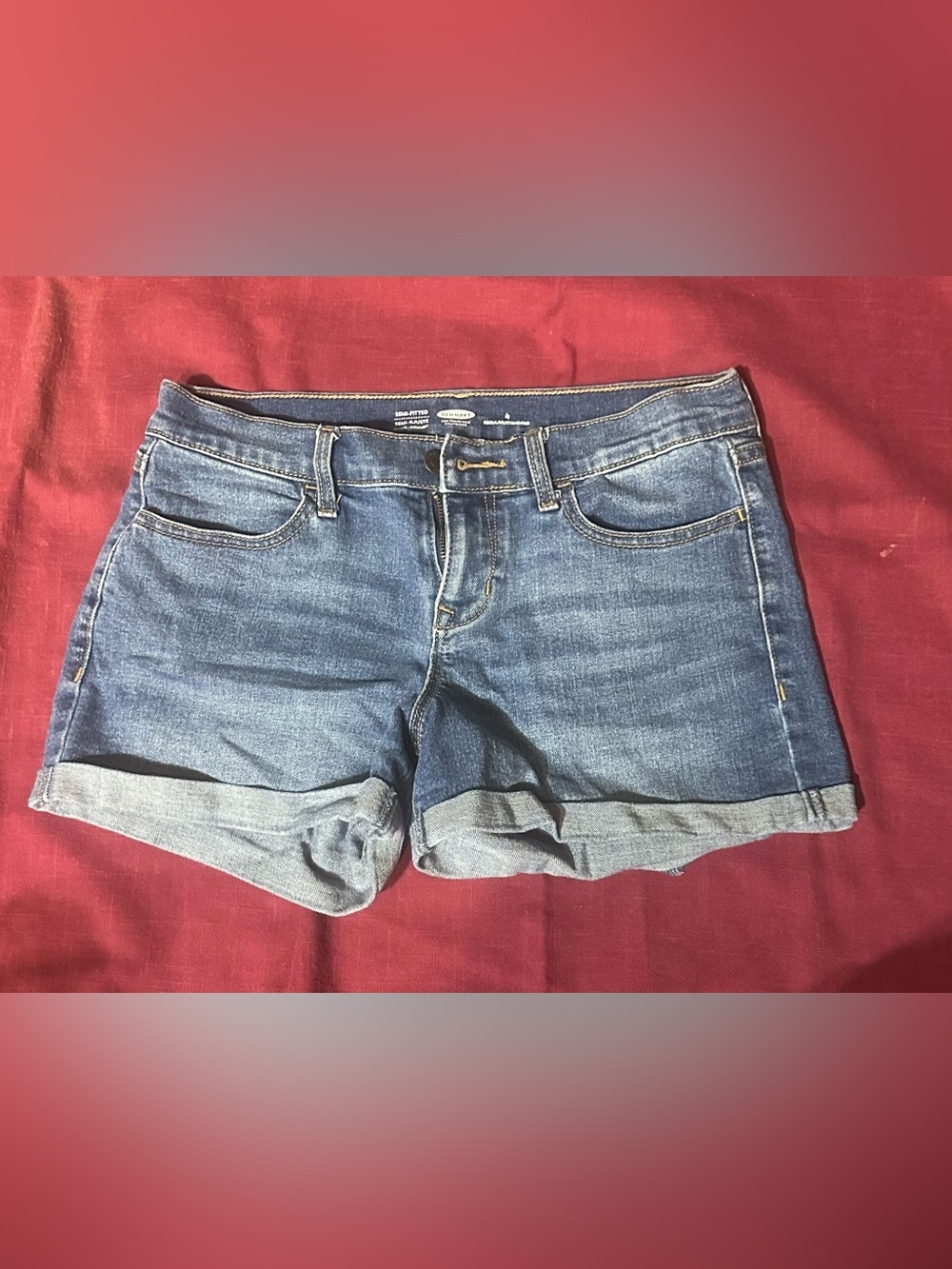 Old Navy Women's Denim Cuffed Jean Shorts - Blue Wash